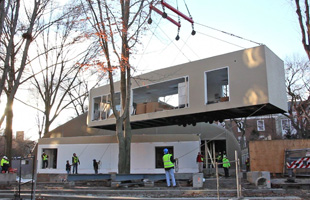 Harvard Crane installing modular kitchen