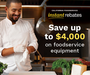 California Restaurant Instant rebates. Save up to $4,000 on foodservice equiipment.