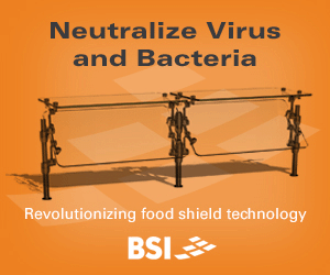 BSI-Revolutionizing food shield technology. Neutralize virus and bacteria. New Sanitise Treated food shields. Protect and serve. Learn more.