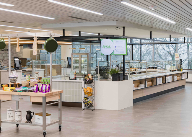 Graze features a salad bar, a hot bar and a tossed-to-order salad station. 