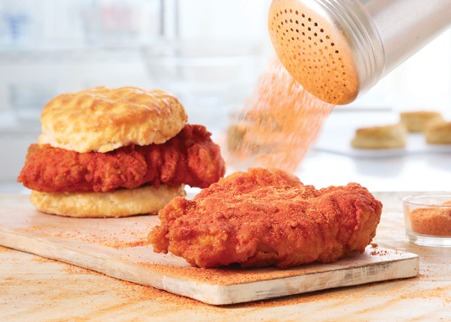 Hardee’s turned up the heat on its menu by adding Nashville Hot Chicken. Part of the chain’s Hand-Breaded Chicken platform, the new offerings include Nashville Hot versions of Hardee’s hand-breaded chicken sandwich, chicken tenders and chicken biscuit.