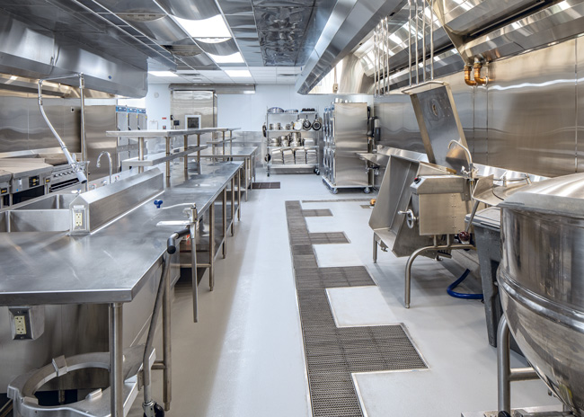 Equipment  placement is a  primary factor with cookline design: Staff traffic and ergonomics key considerations.  Photo courtesy of Rippe Associates.