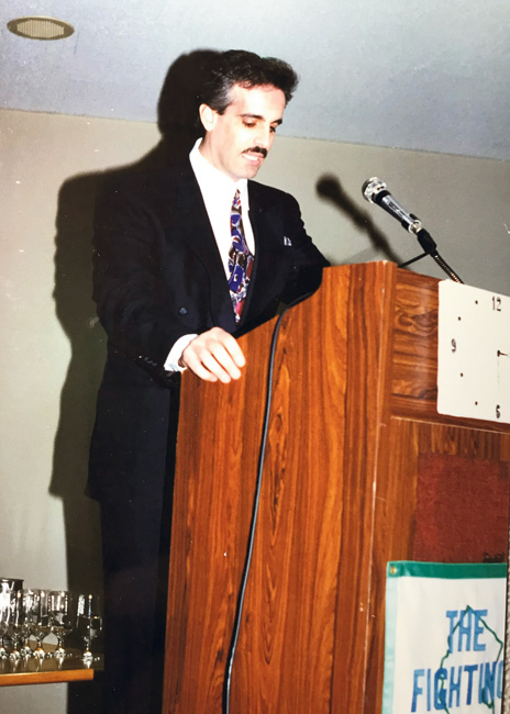 Throwback to 1988 Rick Post: here, he is making a presentation to his team.