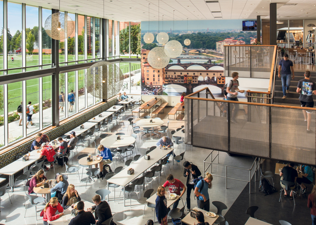 The John J. Hemmingson Center at Gonzaga University provides students a modern environment where they can dine, study and build community all in one central campus location.