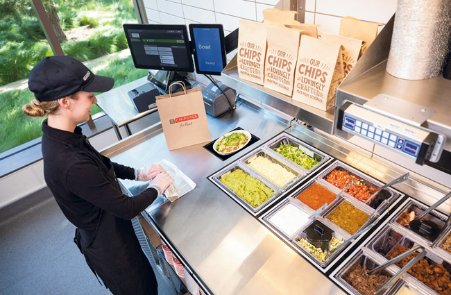 Chipotle Mexican Grill continues to be in the forefront of finding new ways to improve production, including adding a makeline for digital orders and testing an automated pieces of equipment.