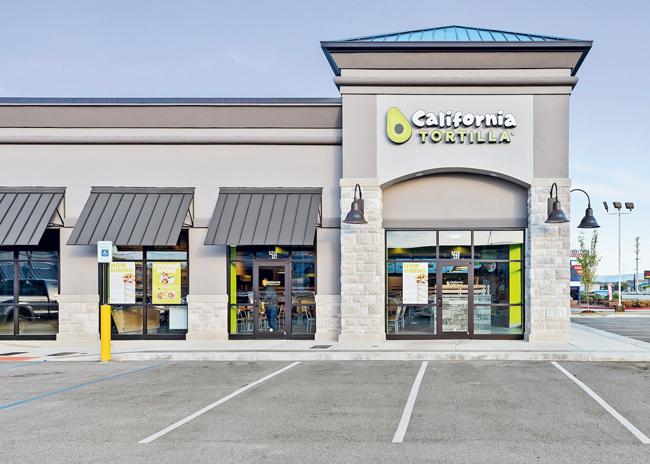 California Tortilla prefers endcap and freestanding units but is open to in-line restaurants in high-quality areas.