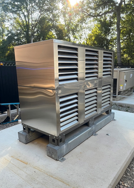 An in-progress look at the installation of a refrigeration rack system at Boston College.