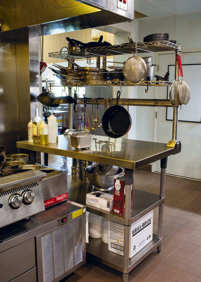 Sauces and oils are now within arm’s reach of the saute station.