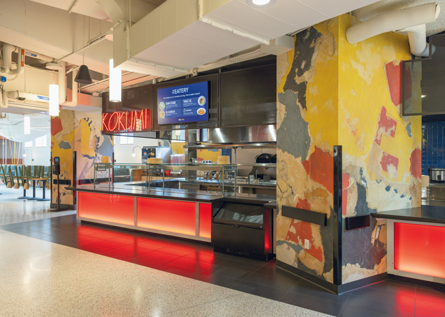 At Kokumi, the culinary team uses five woks to prepare stir-fry noodles and fried rice and pepper steak as well as many other intensely flavored pan-Asian menu items.