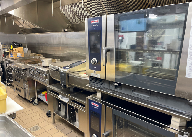 Lower Level cooking ovens and cooking line