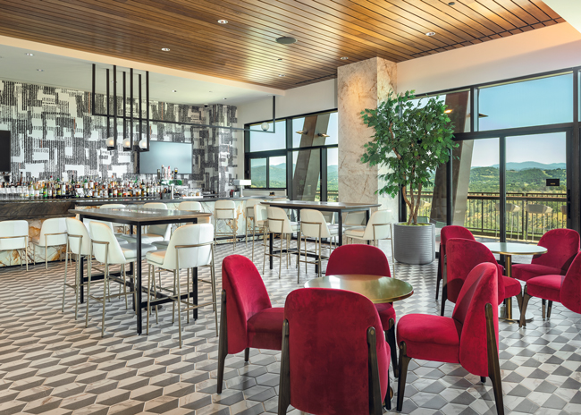 Perch Rooftop Dining on the ninth floor features an upscale vibe, American fusion cuisine and panoramic views of the Sierra Nevada. 