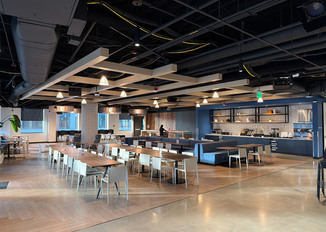 A large dining area can accommodate roughly 1,000 diners at one time. 