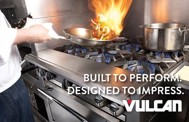 Cooking on Vulcan range