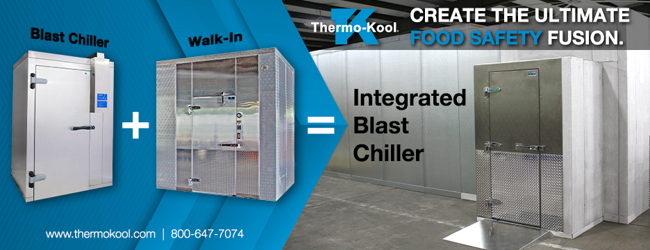 Create the ultimate food safety fusion with Thermo-Kool. Blast Chiller + Walk-In=Integrated Blast Chiller. Find out more.