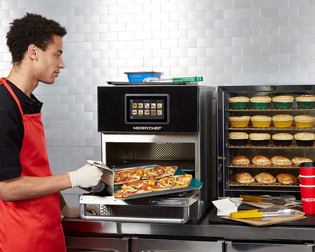 An all-in-one unit, the Merrychef is ideally suited to rapidly cook, toast, grill, and reheat fresh or frozen food.