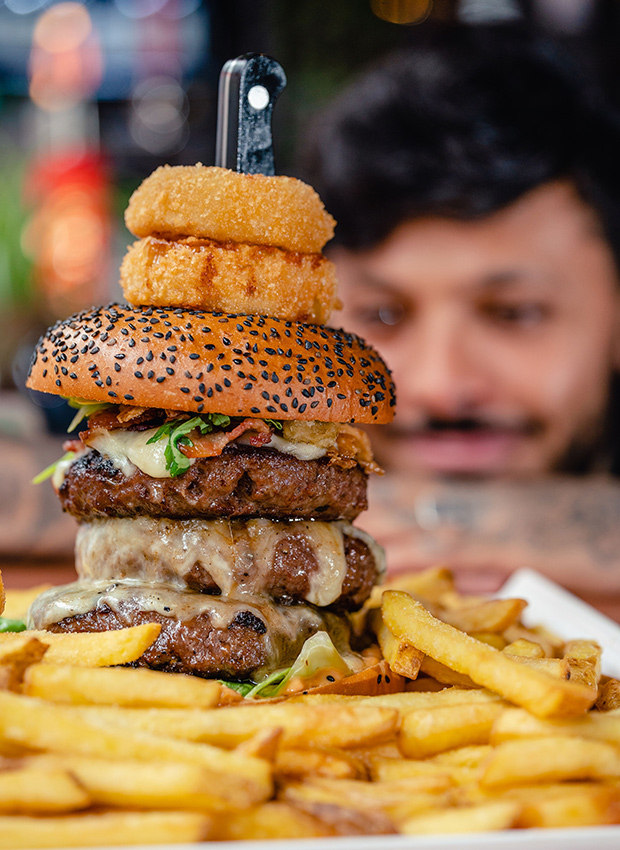 An American-style burger at Thunder Road Café. 