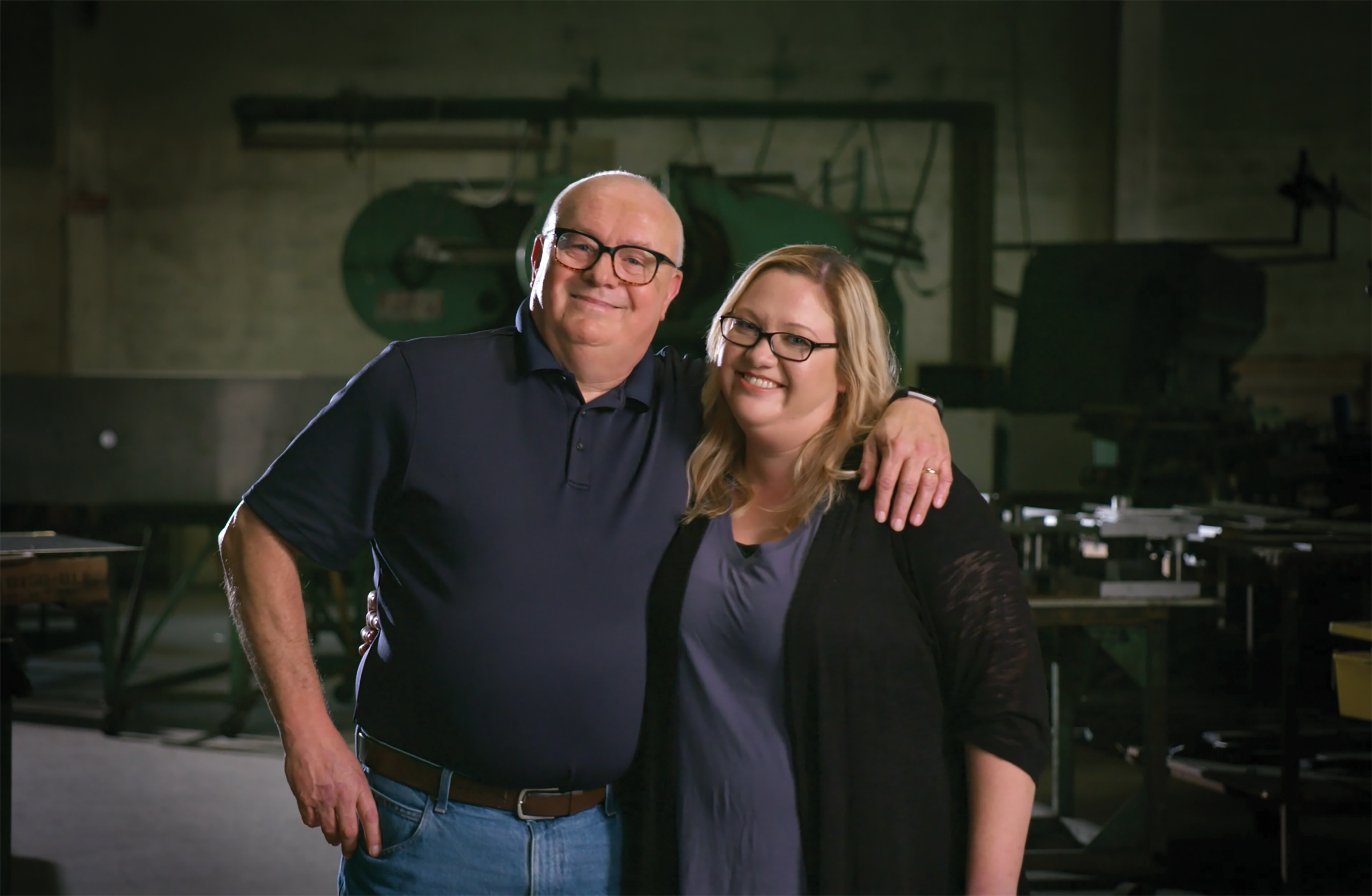 David Meade (left) with daughter and current president of Atlas Metal, Jessica Meade.