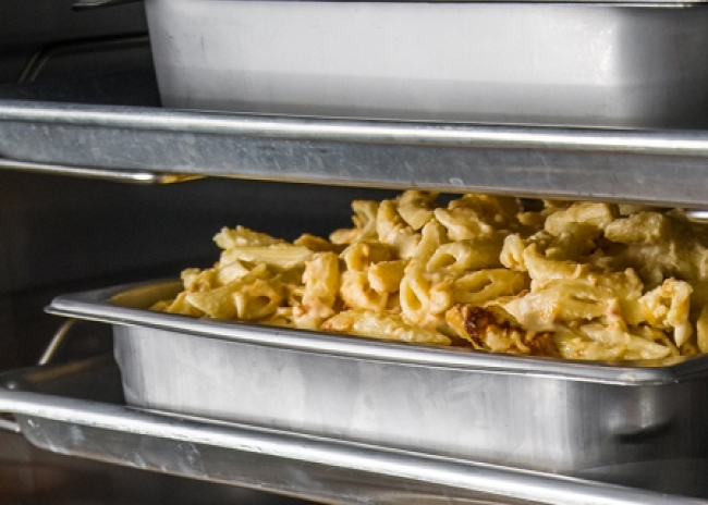 Heated holding equipment preserves the quality and texture of baked pasta until it’s served.
