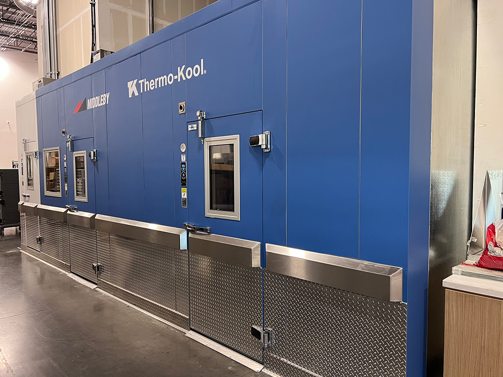 Walk-in cooler/freezer combo box located at Middleby Innovative Kitchens.