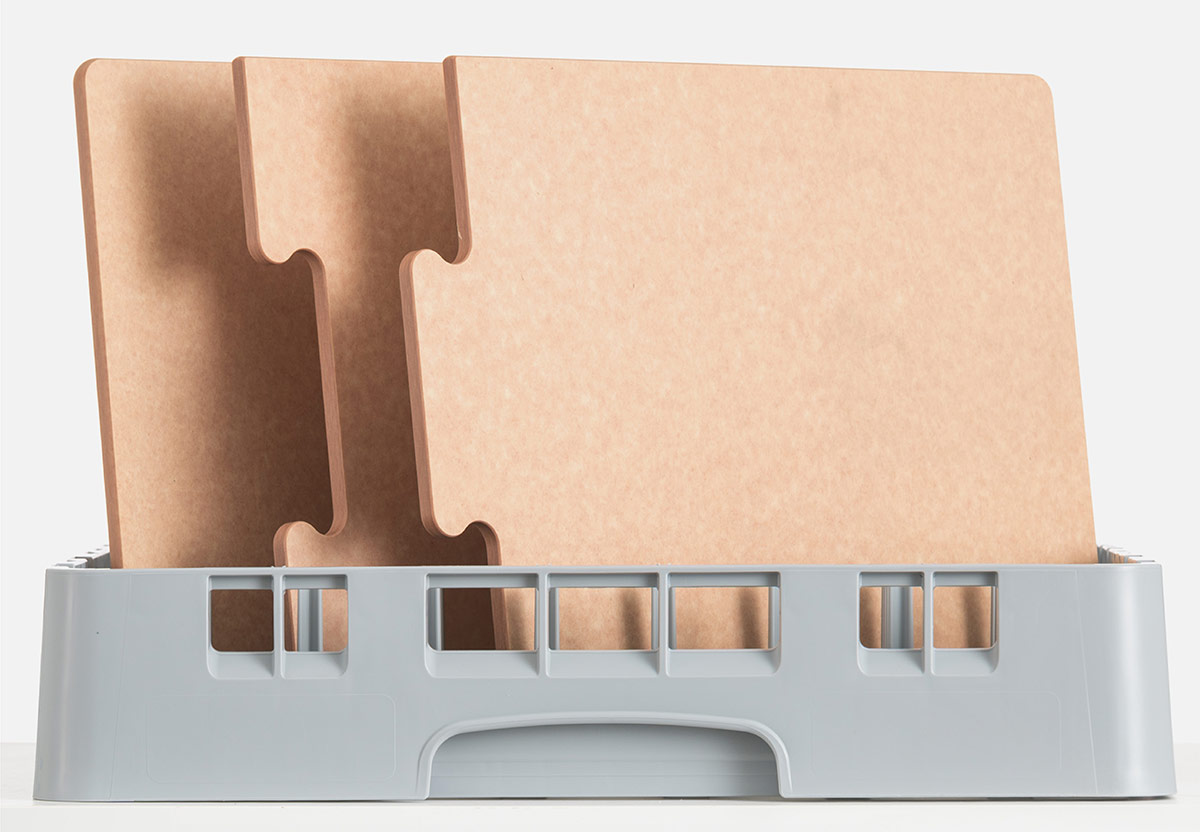 PuzzleBoard®s are designed to break down and fit into dishwashers, then fit back together to create a surface large enough for commercial prep lines.