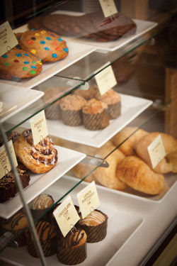 The baked goods at Jazzman’s Café are prepared in an on-site central kitchen and transported to its restaurant site.