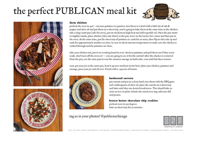 One Off Sample Instructions Publican Meal Kit