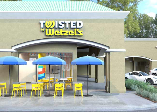 Wetzel’s Pretzels will launch a new concept called Twisted by Wetzel’s. Images courtesy of Wetzel’s Pretzels