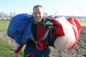 Bill Kelly after skydiving.