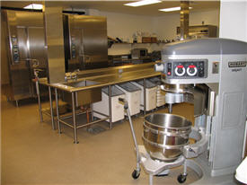 The cold food prep area in the main kitchen 